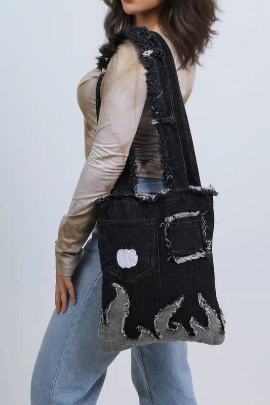 DarkNight |Flame Denim Bag - unisex - Made from jeans - weavy storeee