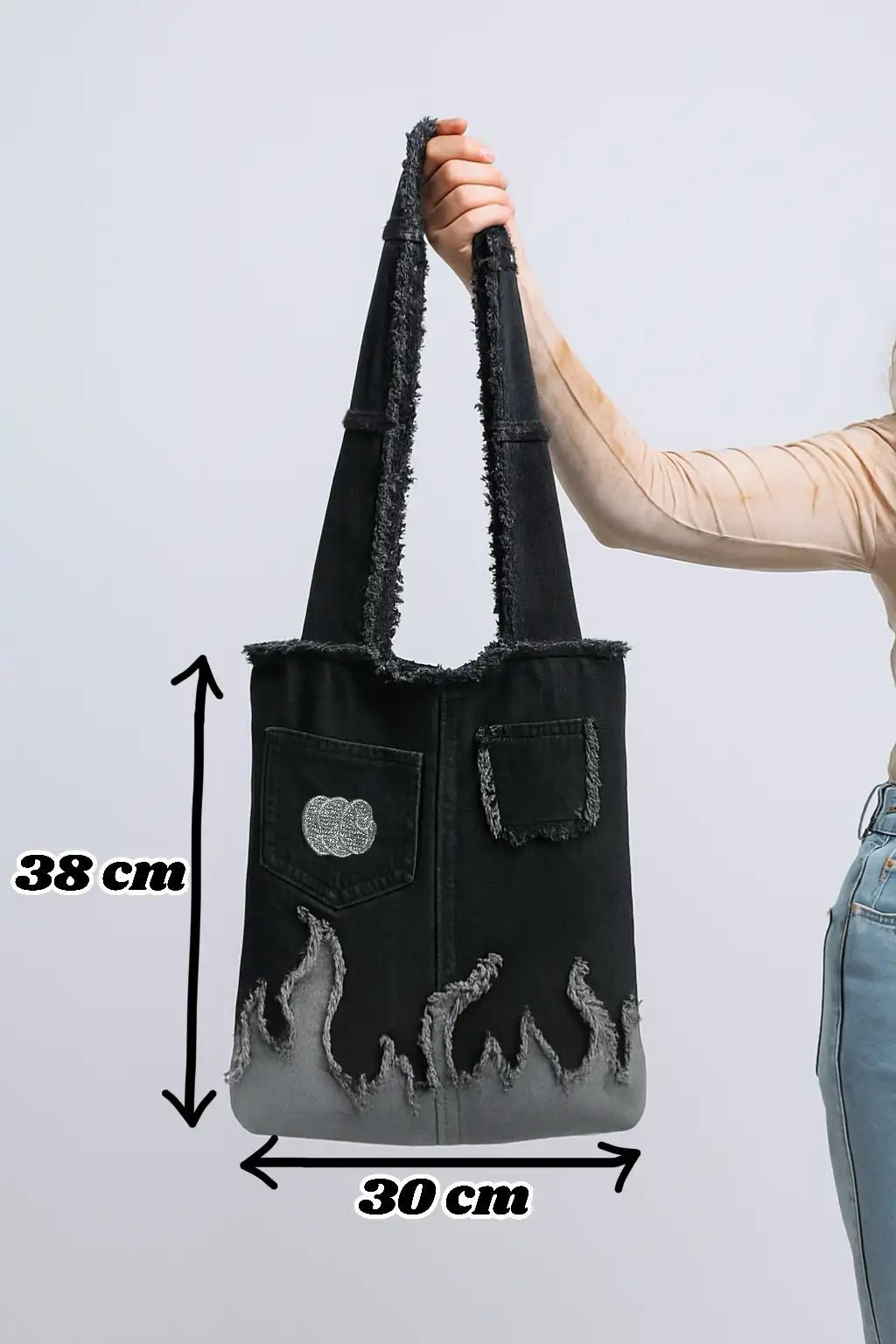 DarkNight |Flame Denim Bag - unisex - Made from jeans - weavy storeee