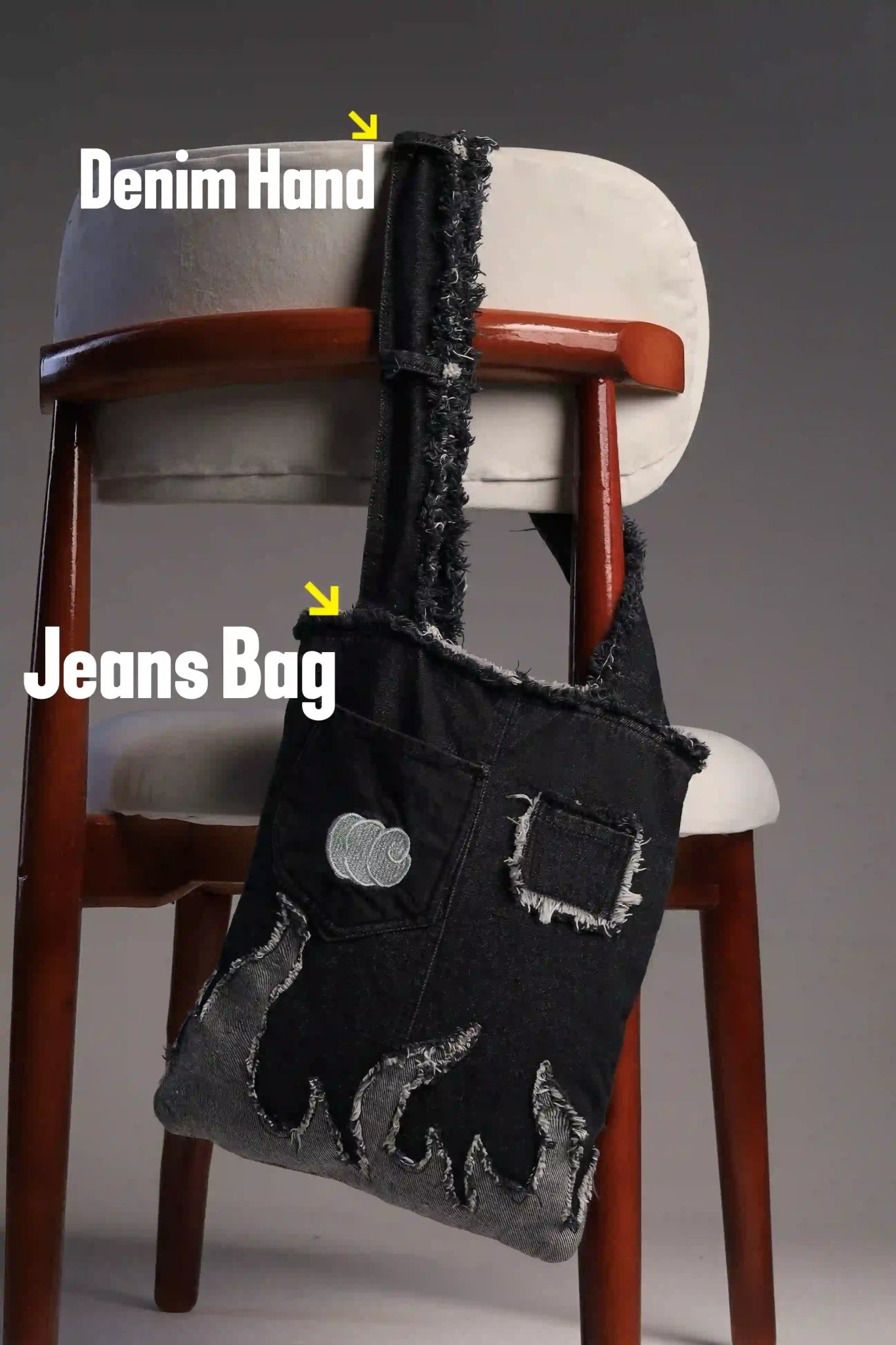 DarkNight |Flame Denim Bag - unisex - Made from jeans - weavy storeee